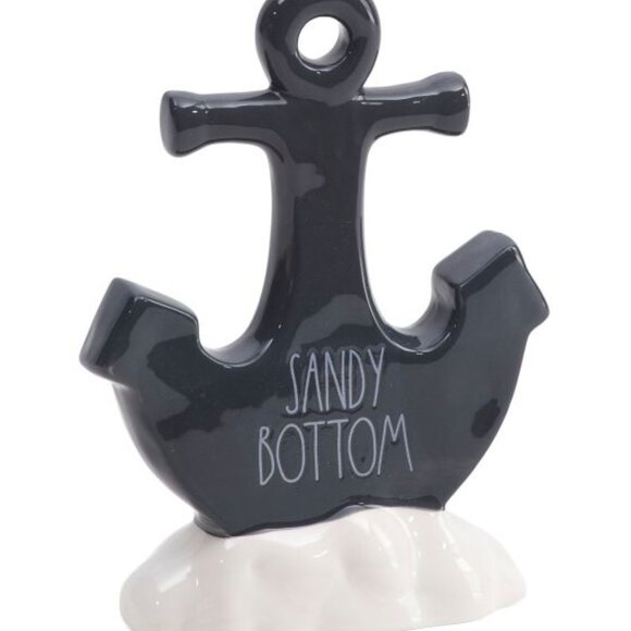 Rae Dunn Other - Rae Dunn Anchor Sandy Bottom 4” x 7” Navy & Cream Table Decor NWT